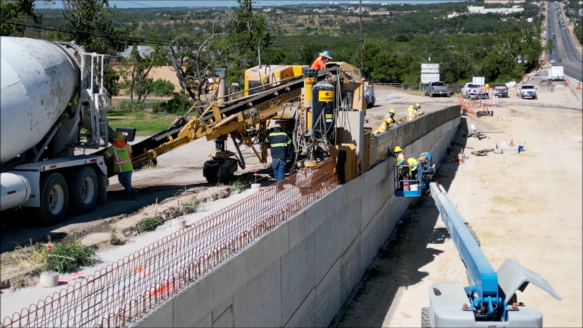 Wall 102 barrier work